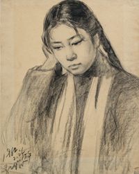 Thinking Lady by Kong Kun (1940-1968)